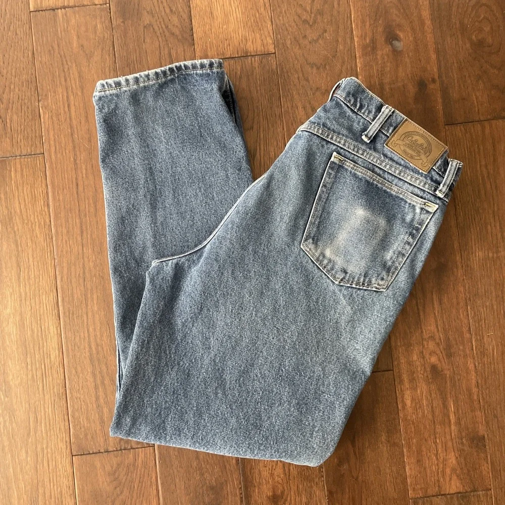 Cabela's 40x34‎ Blue Jeans Work Pants Classic Relaxed Quality Denim Stone Wash